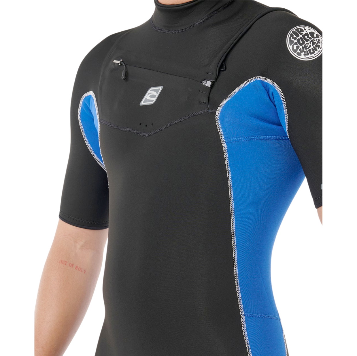 2026 Rip Curl Mens Dawn Patrol 2mm Chest Zip Shorty Wetsuit 11RMSP - Electric Cobalt